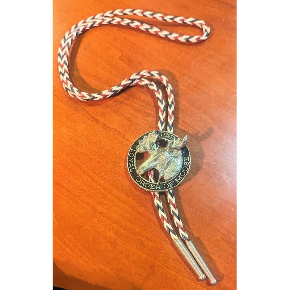Other - Vintage PAP Loyal Order of Moose Bolo Tie Necktie Silver Tone